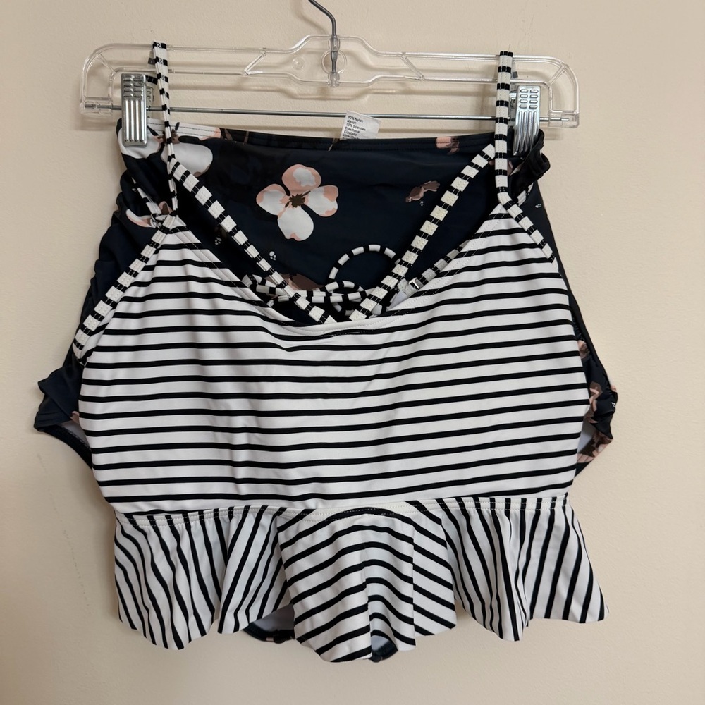 Cocoship 2 pc Bikini Striped Peplum